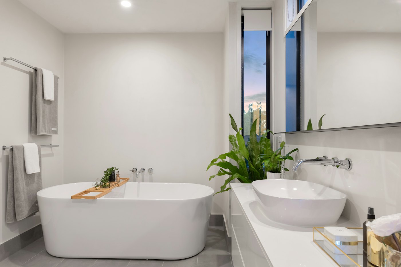 A bright, modern bathroom