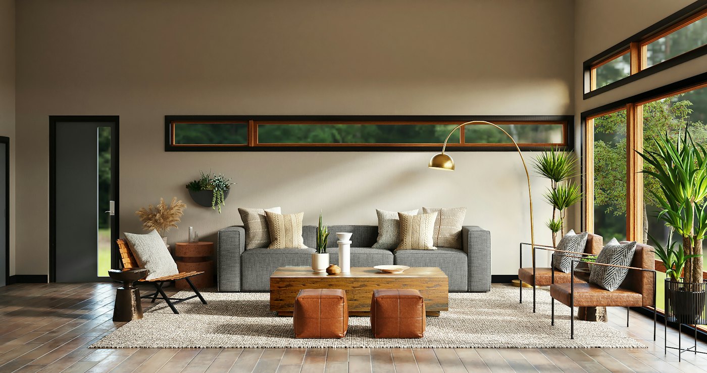 A calm, light-filled lounge with soft seating